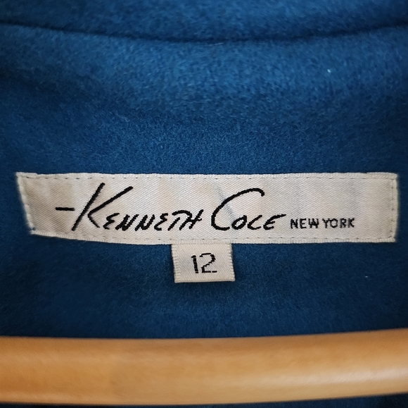 Kenneth Cole New York • Long Peacoat •  Teal •WSize 12 • 60% Wool Blend - Picture 6 of 12